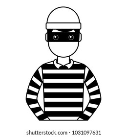 male thief avatar mask cap and striped clothes