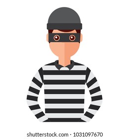 male thief avatar mask cap and striped clothes