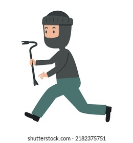 Male thief character Cartoon vector
