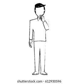 male thinking character design
