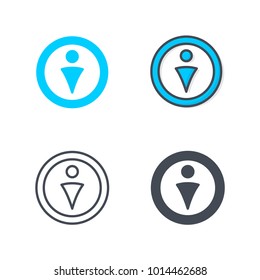 Male toilet sign service icon