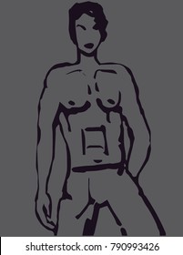 Male torso drawing