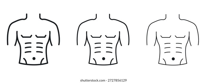 Plantilla de diseño de logotipo de Vector de icono de torso masculino. Gráficos de trazo editables.