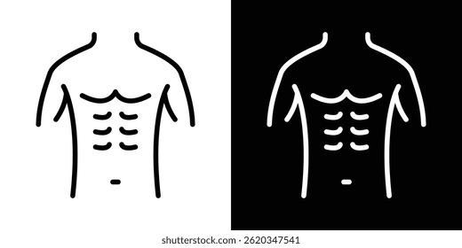 Vector masculino del icono del torso para el Web y el App móvil. Símbolo aislado.