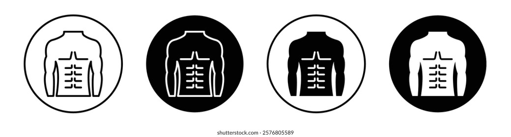 Male torso icons vector pack for web designs