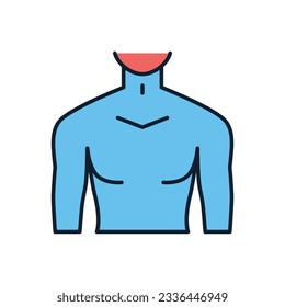Male torso related vector icon. Male torso sign. Isolated on white background. Editable vector illustration