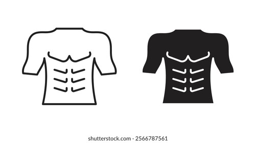 Male torso vector line icon illustration