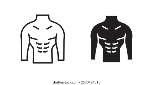 Male torso vector web icons set