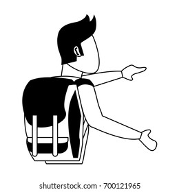 male tourist hiking icon image