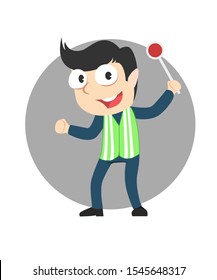 male traffic police vector illustration