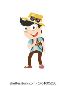 male traveler vector illustration design
