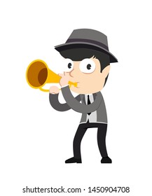 male trumpeter vector illustration design