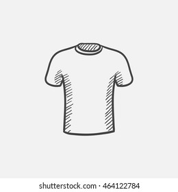 Male t-shirt sketch icon for web, mobile and infographics. Hand drawn vector isolated icon.