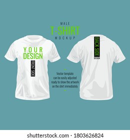 Male T-shirt template and mockup, vector illustration design.