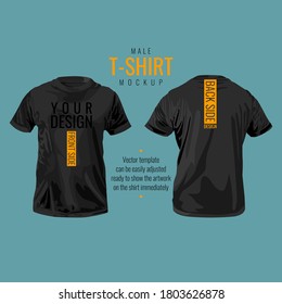 Male T-shirt template and mockup, vector illustration design.