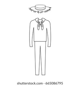 male Typical farmer costume icon