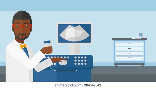 Male ultrasound specialist.