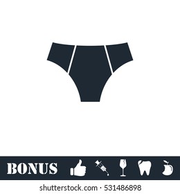 Male underpants icon flat. Vector illustration symbol and bonus pictogram