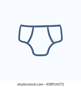 Male underpants vector sketch icon isolated on background. Hand drawn Male underpants icon. Male underpants sketch icon for infographic, website or app.