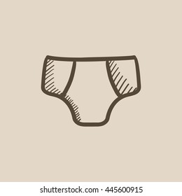 Male underpants vector sketch icon isolated on background. Hand drawn Male underpants icon. Male underpants sketch icon for infographic, website or app.