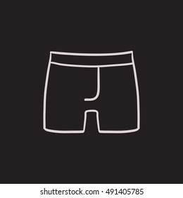 Male underpants vector sketch icon isolated on background. Hand drawn Male underpants icon. Male underpants sketch icon for infographic, website or app.