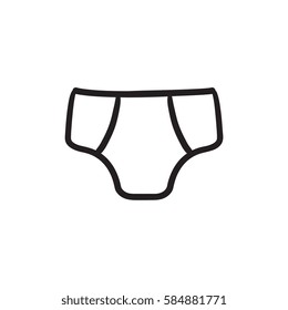 Male underpants vector sketch icon isolated on background. Hand drawn Male underpants icon. Male underpants sketch icon for infographic, website or app.