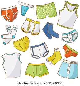 Male Underwear Doodle Icon Set svg