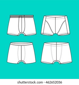 male underwear. Panties drawn vector