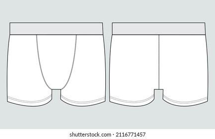 Vetor de Boxer shorts underwear technical fashion illustration