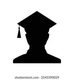 Male University graduate silhouette with the cap icon.