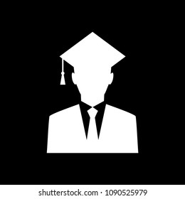 Male university graduate vector icon