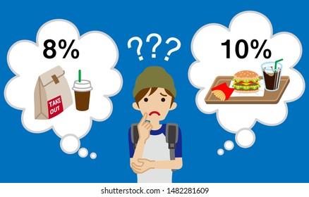 Male university student who has question about Japanese consumption tax