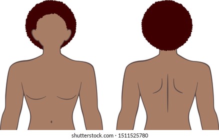 Male upper body, back and front image.