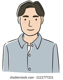 Male upper body vector illustration