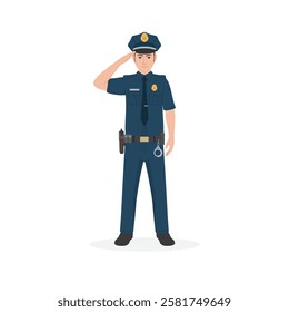 male USA Police officer vector illustration