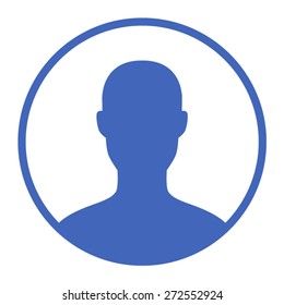 Male user account circle flat vector icon for apps and websites