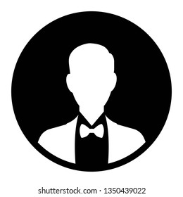 Male user in flat style vector illustration