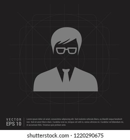 Male User Icon - Black Creative Background - Free vector icon