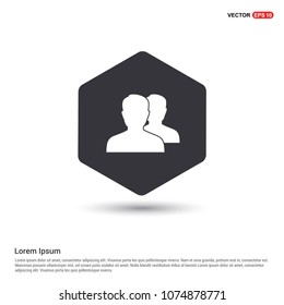 Male User Icon Hexa White Background icon template