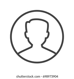 Male user icon line vector