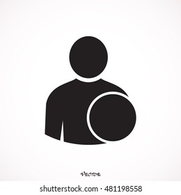 Male user icon, vector illustration