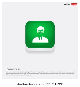 Male User IconGreen Web Button - Free vector icon