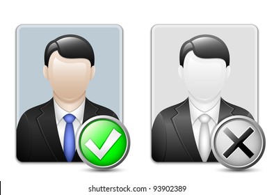 Male user icons. Vector