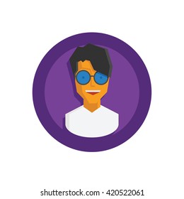 Male User Illustration - Flat Icon
