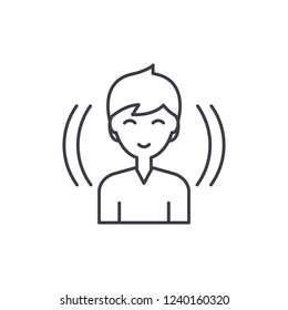 Male user line icon concept. Male user vector linear illustration, symbol, sign