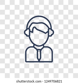 Male User Manager face icon. Trendy linear Male User Manager face logo concept on transparent background from People collection