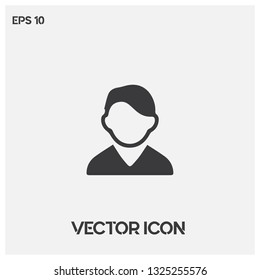 Male user profile icon vector illustration. Filled user symbol icon. Ui/Ux. Premium quality.