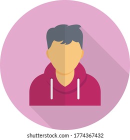 male vector flat color icon