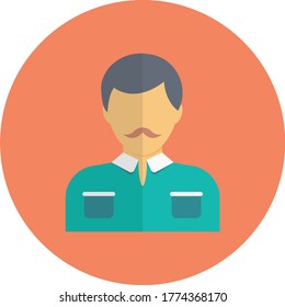 male vector flat color icon 