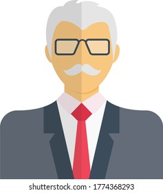 male vector flat color icon